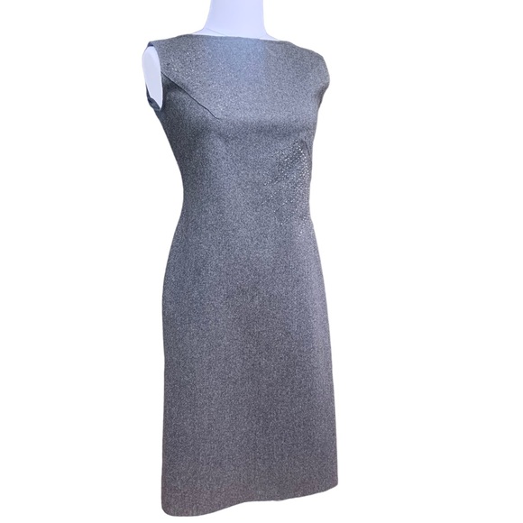 ALBERTA FERRETTI 90s Wool Sheath Dress. Crystal Beading Details. Minimalist HOT! - Picture 3 of 13